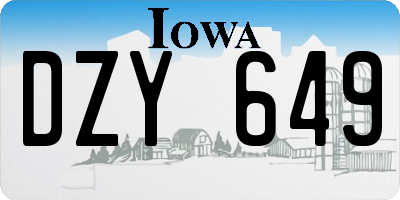 IA license plate DZY649