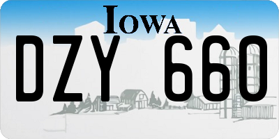 IA license plate DZY660