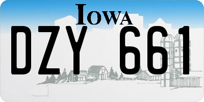 IA license plate DZY661