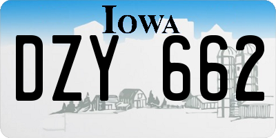 IA license plate DZY662