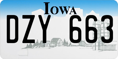 IA license plate DZY663