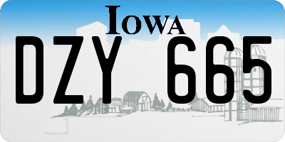 IA license plate DZY665