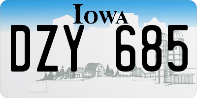 IA license plate DZY685