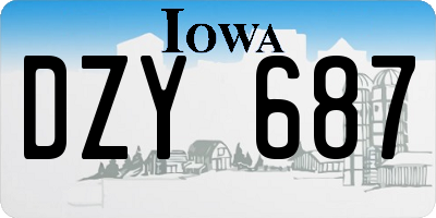 IA license plate DZY687