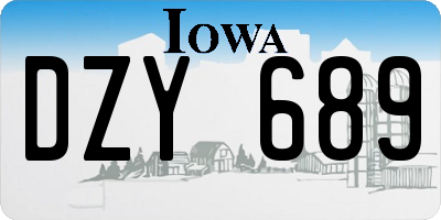 IA license plate DZY689