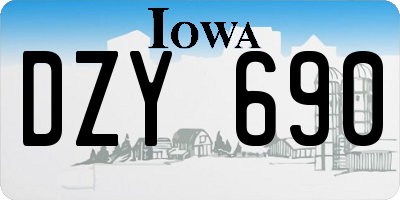 IA license plate DZY690