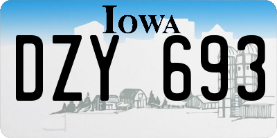 IA license plate DZY693