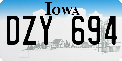 IA license plate DZY694