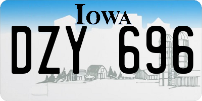 IA license plate DZY696