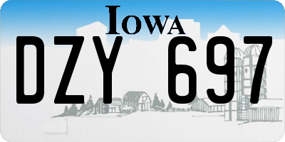 IA license plate DZY697