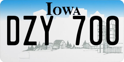 IA license plate DZY700