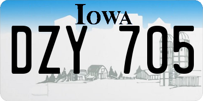 IA license plate DZY705