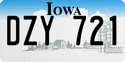 IA license plate DZY721