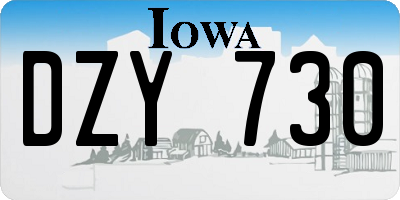 IA license plate DZY730