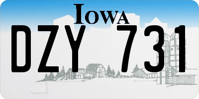 IA license plate DZY731