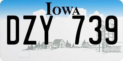 IA license plate DZY739