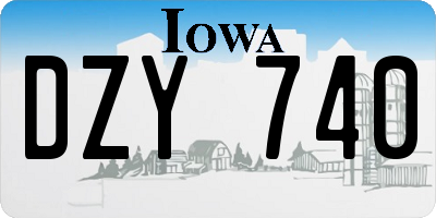 IA license plate DZY740