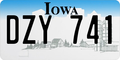 IA license plate DZY741