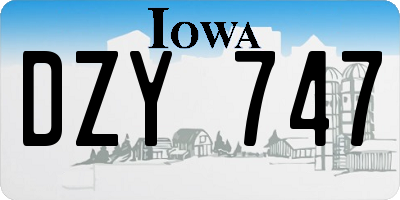 IA license plate DZY747