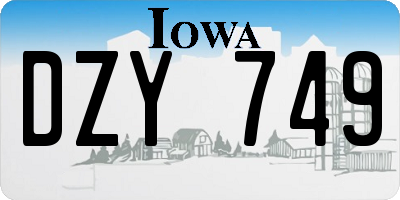 IA license plate DZY749