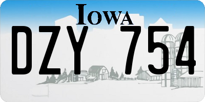 IA license plate DZY754