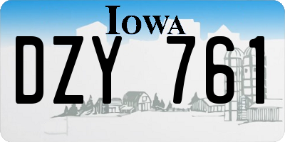 IA license plate DZY761