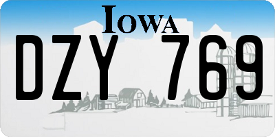 IA license plate DZY769