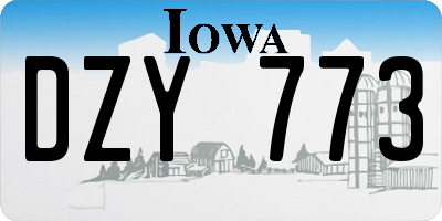 IA license plate DZY773