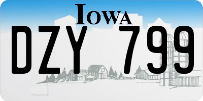 IA license plate DZY799