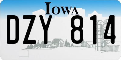 IA license plate DZY814