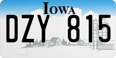 IA license plate DZY815