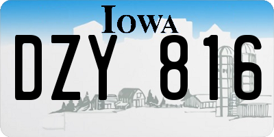 IA license plate DZY816