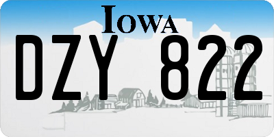 IA license plate DZY822