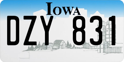 IA license plate DZY831