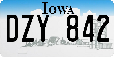 IA license plate DZY842