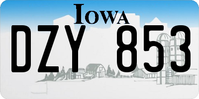 IA license plate DZY853