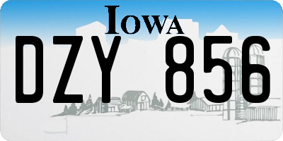 IA license plate DZY856