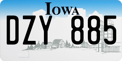 IA license plate DZY885