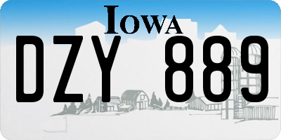 IA license plate DZY889