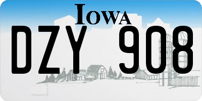 IA license plate DZY908