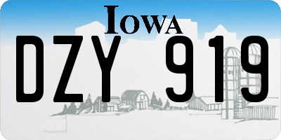 IA license plate DZY919