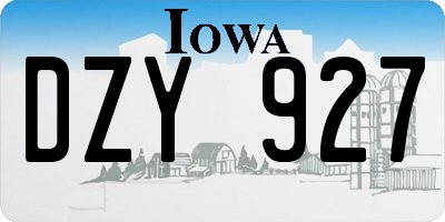 IA license plate DZY927