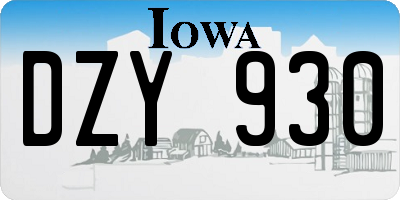 IA license plate DZY930