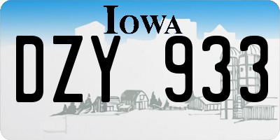 IA license plate DZY933