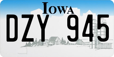 IA license plate DZY945