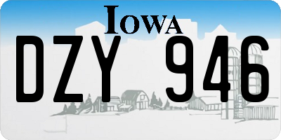 IA license plate DZY946