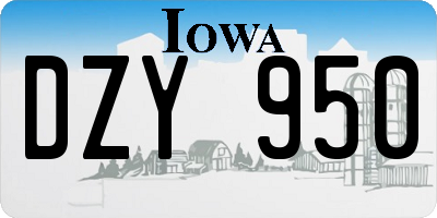 IA license plate DZY950