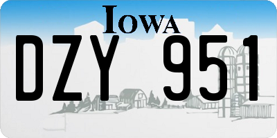 IA license plate DZY951