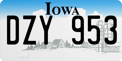 IA license plate DZY953