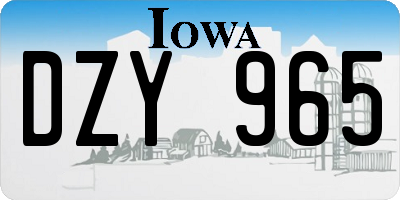 IA license plate DZY965